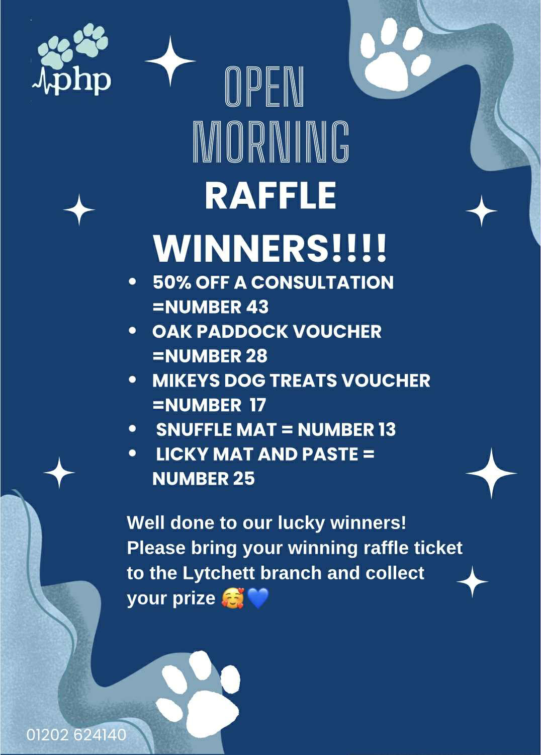 Open Day Raffle Winners